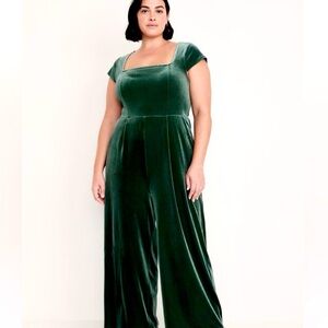 Old Navy Emerald Green Velvet Jumpsuit